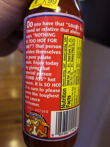 Hot Sauce Round Up 10 Dumb Ass Hot Sauce label