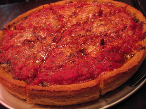 02 Deep Dish Pizza with Pepperoni and Mushroom at Little Star